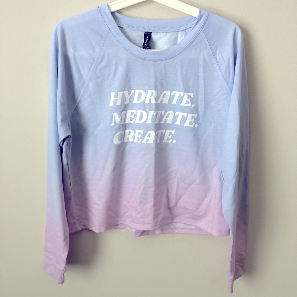 NWT Wildfox Sweat | Blue/Pink Shore Ombré Crop